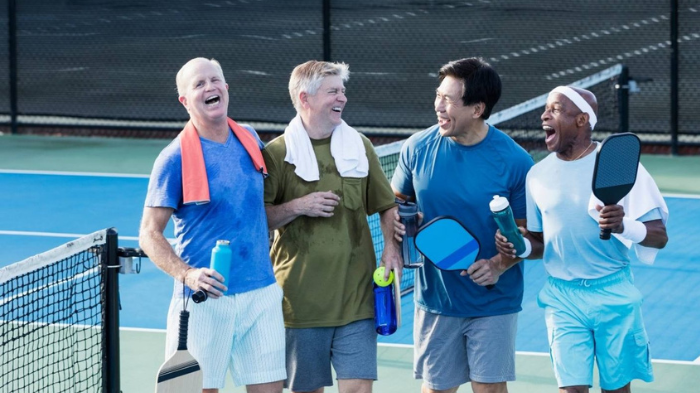 Pickleball Players Laughing In The Pickleball Court