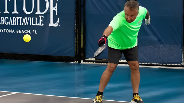 Pickleball Player Focusing On The Speed Of The Ball