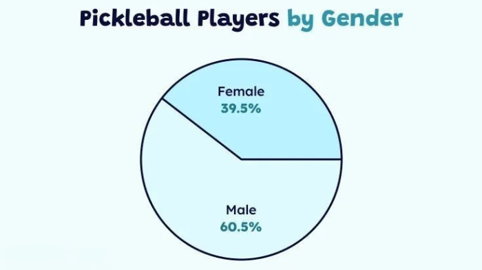 Percentage Of Number Of Pickleball Players By Gender