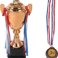 Calvana 2 Pcs Large Trophy & Medal