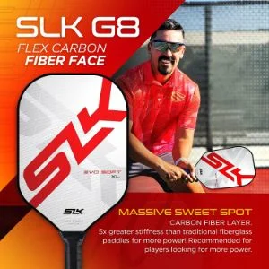 G8-Flex Control Carbon Fiber Face Of The SLK Evo Soft Pickleball Paddle